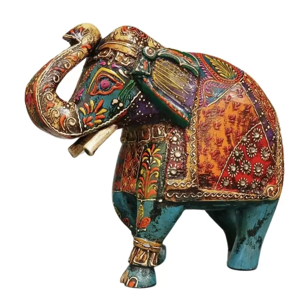 Elefante de madera pintado